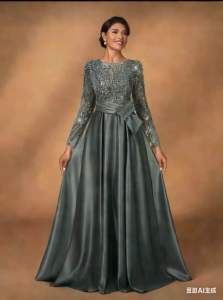 Elegant Gorgeous And Romantic Champagne Color Luxury Hot Rhinestone See-Through Long Sleeve Slim Mermaid Hem Dress Suitable For Dinner Bachelorette Party Dating Vacation Homecoming Season Birthday Party Wedding Event Evening Dress (Heavy Model) Weddin