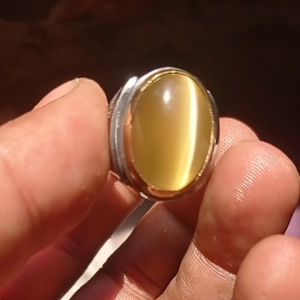 batu cincin golden cat eye 20 mm mban monel antikarat anti luntur
