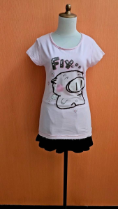 atasan kaos wanita pin muda pastel SPREADTIE PARTY cewek S M lengan pendek cute lucu santai