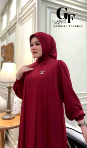 azfa collection-Gamis Fashion Set Kerudung polos Bahan Cerutty premium Variasi Warna