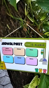 TATSBITA Pajangan Hiasan Dinding Dekorasi Wall Decor Jadwal Piket Wipe & Clean Untuk Kelas Sekolah TK/SD/SMP/SMA Ukuran 20x30cm