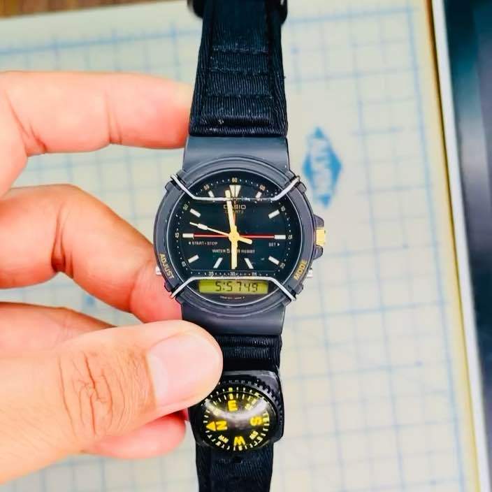 ORIGINAL VINTAGE RARE CASIO ARW 31 QUARTZ COMPASS ANALOG DIGITAL WATER RESIST 5 BAR Lazada