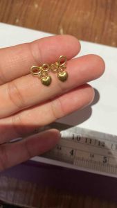 PAWNABLE 18K Saudi Gold Ribbon-Heart Earrings(Lightweight/Open back)