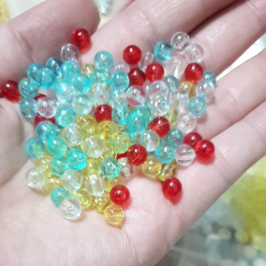 ลูกปัด ขนาด 6 มิล 8 มิล ( 100-150 เม็ด) ลูกปัดใส ลูกปัดกลม ลูกปัดมีรูสำหรับร้อย รูกลางขนาด 1 มิล DIY อุปกรณ์งานฝีมือ