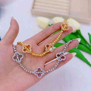 Lắc tay bi 4 lá xoàn sáng đẹp bền màu Kami
