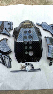 TUTUP MESIN HONDA CRF 1501 FULLSET CARBON CELUP WTP MOTIP SPRREDTOW/CATUR PAKET 3 PCS