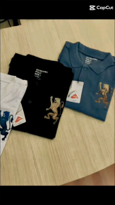 Kaos Polo Lengan Pendek Premium GIORDANO 3D LION