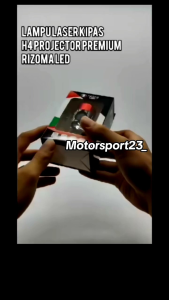 LAMPU UTAMA LED LASER KIPAS H4 PROJECTOR PREMIUM LAMPU LED RIZOMA LASER KIPAS AC/DC