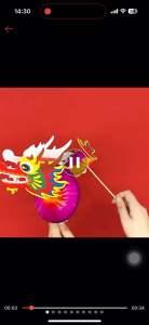 Rồng Bằng Giấy May Mắn Trang Trí Lễ Hội (1con)