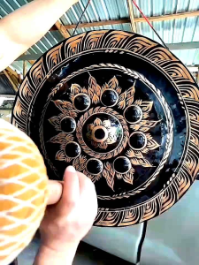 ฆ้อง ขนาด 60 ซม จูมทองฟรี .เสียงดี เสียงดัง เเถมฟรี ไม้ตี1 เเถมฟรี พระผงสมเด็จ 2องค์ #gong60cm.