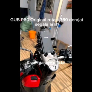 GUB P60 Phone Holder HP Motor Full Besi GPS Anti Getar Guncangan Alumunium Alloy Rotasi 360 Derajat Flexible di Stang Sepeda Motor Dudukan Handphone Breket Hp Motor Penyangga Tatakan Wadah HP