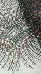 Bahan/kain Tille Squin full Payet premium/motif terbaru untuk wedding dress