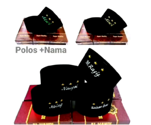 Peci Anak Bordir Nama Peci Hitam Polos Custom Nama Anak Songkok Hitam Anak Polos Nama