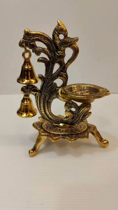 GOLD PLATED METAL VILAKU/ HOME DECORATION/GIFT ITEM / HOUSE WARMING 19 cm st765
