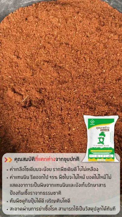 ขุยมะพร้าวล้างพร้อมใช้ ตราปลาวาฬ พรีเมี่ยม 100 ลิตร