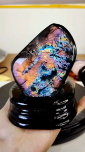 Natural Madagascar Top Grade Picasso Labradorite Crystal Ornament PLB02