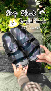 Sandal Pria Warna Hitam Strap 2 Variasi Tali Gesper Sandal Selop Laki Laki Ringan Nyaman Non Slip