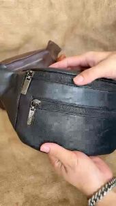 MANINO Tas Waistbag Pria Tas Pinggang dan Bahu Pria Kulit Pu Leather Prenium