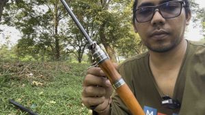 Joran Pancing Xianyu Joran Pancing Carbon Fishing Rod Straight Handle Spinning 1.8M - LE01 - Brown