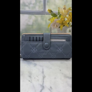 DOMPET WANITA PANJANG BAHAN KULIT PU LEATHER DENGAN ZIPPER DAN KARTU CABUT