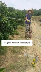 Cần Rút Tưới Hoa Inox Cần phun tưới dài 3m/2m Cần phun xịt inox rút dùng cho bình phun xịt thuốc nối đồng thau