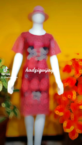 Dress Tenun Jepara Kombinasi Brokat