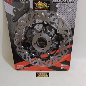 DISC BRAKE RX KING NEW /PIRINGAN CAKRAM DEPAN VARIASI BY SCARLET RACING BLACK SERIES MODEL PSM SIZE 300MM PLUS BREKET PNP YAMAHA RX KING NEW