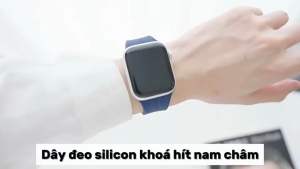 Dây silicon khóa hít nam châm cho Apple Watch Series 1>12 SE Ultra đồng hồ T800 T700...Fullsize 38>49mm