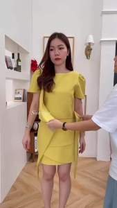 Sisters.u Top 118 เสื้อมีแขนป้ายเฉียงผูกโบว์