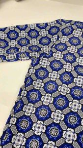 Batik Sekolah Biru size SMP / SMA Motif Bunga Matahari