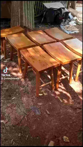 Kursi cafe teras model sate kaki bulat natural murah terbaru