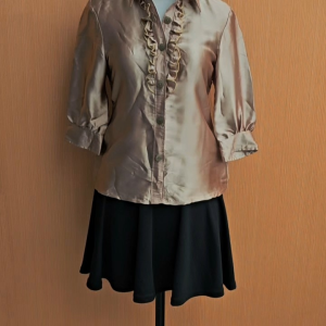 atasan kemeja wanita emas gold S cewek MEWAH remaja kerja kuliah