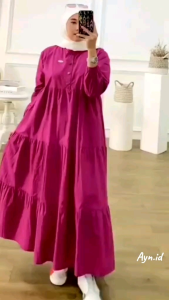 Kirania Gamis Midi Dress Wanita Fashion Terbaru Bahan Rayon Premium