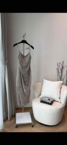 KISSLYNN - Silver Rose Dress