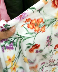 Bahan Kain Linen Motif Bunga Harga Persetengah Meter