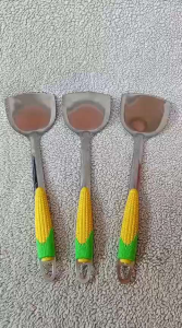 spatula sutil stainless steel anti karat gagang plastik bentuk jagung