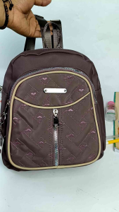 KA-KA Ransel Mini Wanita Model Terbaru 3 Ruang Resleting Bahan Waterproof Anti Air Backpack Hijau Menta dengan Aksesori Imut