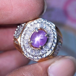 natural purple sapphire star ceylon safir srilanka no treatment BODY GLASS serat halus