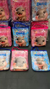 กระเป๋าคล้องคอใส่เหรียญสำหรับเด็ก มีเชือกสำหรับคล้องคอ ขนาด 8*11 ซม.