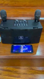 Loa kèm 2 mic hát karaoke không dây - hàng bãi Nhật chất lượng