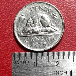 Koin Kanada kuno Koleksi Jadul Five Cents Tahun 1975 BEKAS