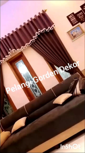 Gorden Poni Satu Set Gorden Pintu Gorden Jendela/ Gorden Poni Pisah Gorden Termurah Gorden Dua Lapis