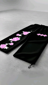 SMUSHKIDS Celana Skena Anak Panjang Baggy Gombrong Usia 7-12 Tahun Fleece Hitam VOL006