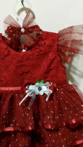 Baju pesta bayi Usia 6-12 Bulan free bandana