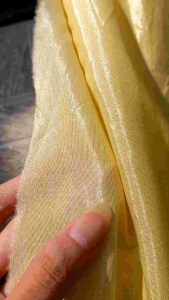 Vải Tơ Lụa Organza Óng Ánh Màu Vàng Hoa Mai Khổ 1m5