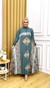 GRATIS ONGKIR GAMIS TWILL WARNA SAGE ORIE PREMIUM PEKALONGAN SPESIAL PROMO TERMURAH TERLARIS