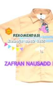 Kemeja Polos Anak Laki-Laki Lengan Pendek Usia 1-10 Tahun