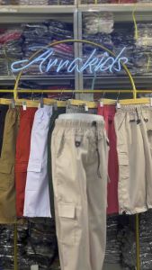 Celana panjang Cargo anak perempuan ROSE Cargo Korean Style 1-13tahun Katun Drill Termurah COD I FREE ONGKIR