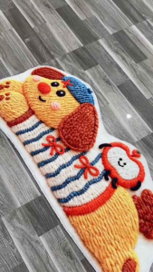 Thảm 3D hình thú lông cừu  kt 110cm×50cm lót chân giường cửa phòng cửa nhà tắm lót bếp