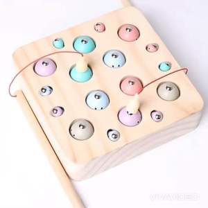 Wooden Magnetic Fishing Worm Game Montessori Early Learning Educational Number Toy Gift for Kids | Mainan Kayu